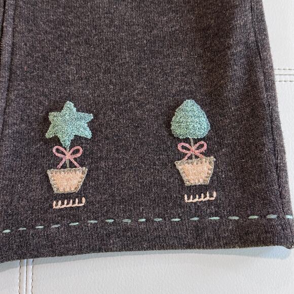 Woolrich Women's M Lambswool Brown Embroidered Topiary Vest - Picture 7 of 7